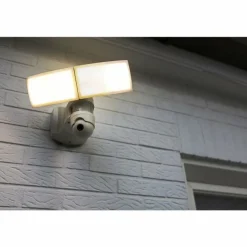 Applique murale d'extérieur Lutec LIBRA LED Blanc, 1 lumière, Détecteur de mouvement
