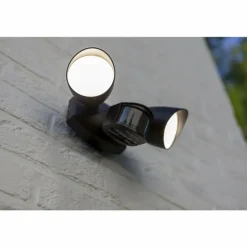 Applique murale d'extérieur Lutec SHRIMP LED Noir, 1 lumière, Détecteur de mouvement