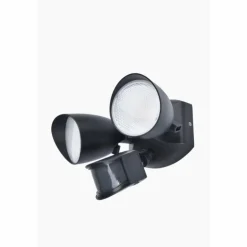 Applique murale d'extérieur Lutec SHRIMP LED Noir, 1 lumière, Détecteur de mouvement