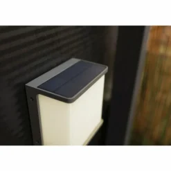 Applique murale d'extérieur Lutec DOBLO LED Anthracite, 1 lumière, Détecteur de mouvement