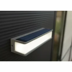 Applique murale d'extérieur Lutec DOBLO LED Anthracite, 1 lumière, Détecteur de mouvement