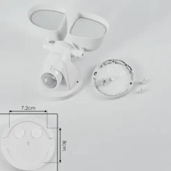 Applique murale d'extérieur Langra LED Blanc, 2 lumières, Détecteur de mouvement