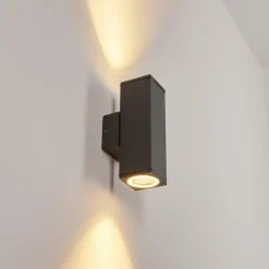Applique murale d'extérieur Oatlands Anthracite, Blanc, 2 lumières