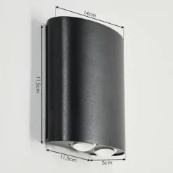 Applique murale d'extérieur Martigre LED Noir, 1 lumière