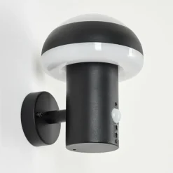 Applique murale d'extérieur Vinara LED Noir, 1 lumière, Détecteur de mouvement