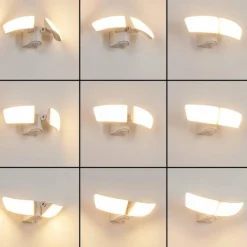 Applique murale d'extérieur Carnetin LED Blanc, 2 lumières, Détecteur de mouvement