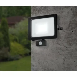 Applique murale d'extérieur Eglo FAEDO LED Noir, 1 lumière, Détecteur de mouvement