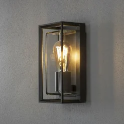 Applique murale d'extérieur Konstsmide Brindisi Noir, 1 lumière, Détecteur de mouvement