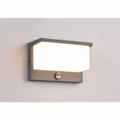 Applique murale d'extérieur Trio Nestos LED Anthracite, 1 lumière, Détecteur de mouvement