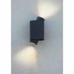 Applique murale d'extérieur Lutec Cypres Anthracite, 2 lumières