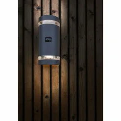 Applique murale d'extérieur Lutec Focus Anthracite, 2 lumières, Détecteur de mouvement