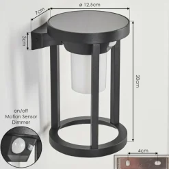 Applique murale d'extérieur Lokpano LED Noir, 1 lumière, Détecteur de mouvement, Changeur de couleurs