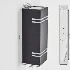 Applique murale d'extérieur Fokpo LED Noir, 1 lumière