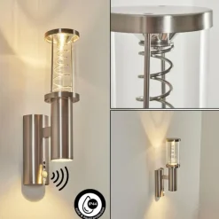 Applique murale d'extérieur Natalia Acier inoxydable, 2 lumières