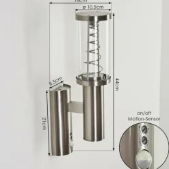 Applique murale d'extérieur Natalia Acier inoxydable, 2 lumières