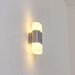 Applique murale d'extérieur Belerda LED Gris, 2 lumières, Détecteur de mouvement