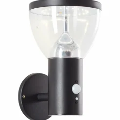 Applique murale d'extérieur Brilliant Tulip LED Noir, 1 lumière, Détecteur de mouvement