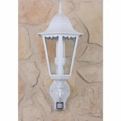 Applique murale d'extérieur LUTEC BRISTOL Transparent, Blanc, 1 lumière, Détecteur de mouvement