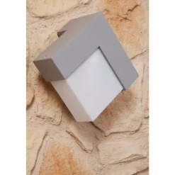 Applique murale d'extérieur LUTEC GEOMETRY Argenté, Blanc, 1 lumière