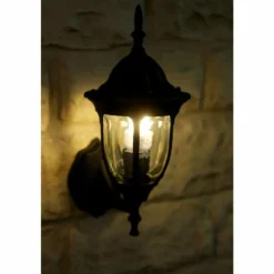 Applique murale d'extérieur Rabalux Milano Noir, Transparent, 1 lumière