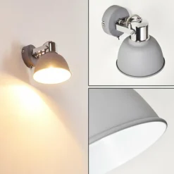 hofstein Appliques|Applique murale Dompierre Gris, Blanc, 1 lumière