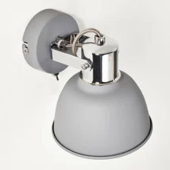 hofstein Appliques|Applique murale Dompierre Gris, Blanc, 1 lumière