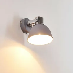 hofstein Appliques|Applique murale Dompierre Gris, Blanc, 1 lumière