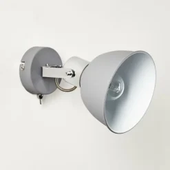hofstein Appliques|Applique murale Dompierre Gris, Blanc, 1 lumière