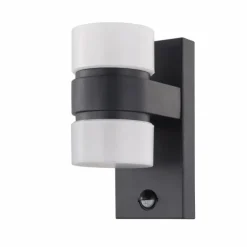 Applique murale Eglo ATOLLARI LED Anthracite, 2 lumières, Détecteur de mouvement