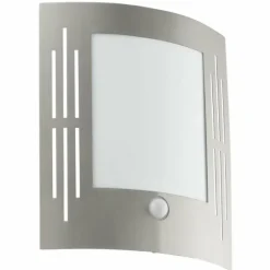 Applique murale Eglo CITY Acier inoxydable, Détecteur de mouvement