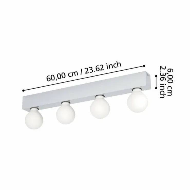 Luminaires Eglo Appliques|Applique murale Eglo GUANAL Chrome, 4 lumières
