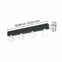 Luminaires Eglo Appliques|Applique murale Eglo GUANAL Noir, 4 lumières