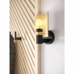 Luminaires Eglo Appliques|Applique murale Eglo HAYES Laiton, Noir, 1 lumière