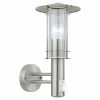 Applique murale Eglo LISIO Acier inoxydable, 1 lumière, Détecteur de mouvement