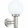 Applique murale Eglo NISIA Acier inoxydable, 1 lumière, Détecteur de mouvement