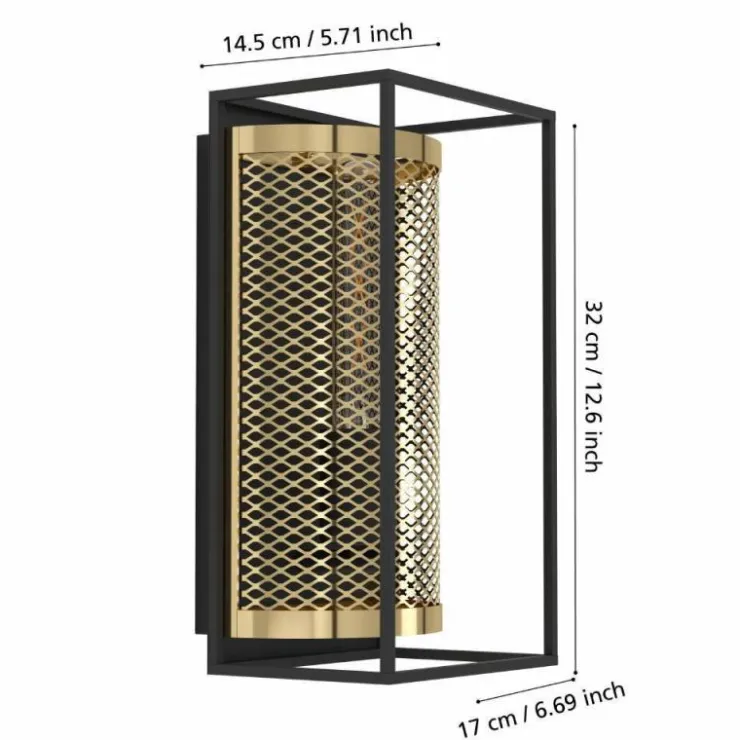 Luminaires Eglo Appliques|Applique murale Eglo NOHALES Noir, 1 lumière