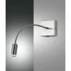 Luminaires Fabas Luce Appliques|Applique murale Fabas Luce Portici LED Nickel mat, 1 lumière
