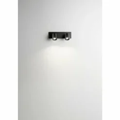 Luminaires Fabas Luce Spots Et Projecteurs|Applique murale Fabas Luce Modo Noir, 2 lumières