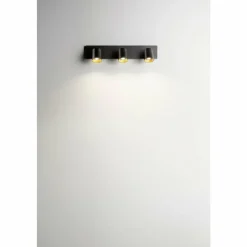 Luminaires Fabas Luce Spots Et Projecteurs|Applique murale Fabas Luce Modo Noir, 3 lumières