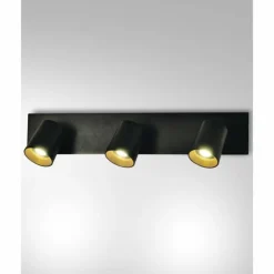 Luminaires Fabas Luce Spots Et Projecteurs|Applique murale Fabas Luce Modo Noir, 3 lumières