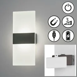 FHL easy Éclairage Led|Applique murale Magnetics LED Noir, 1 lumière