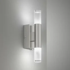 Luminaires Fischer & Honsel Appliques|Applique murale Fischer-Honsel Nyra LED Nickel mat, 2 lumières