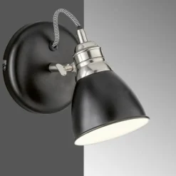 Luminaires Fischer & Honsel Appliques|Applique murale Fischer-Honsel Wales Noir, 1 lumière