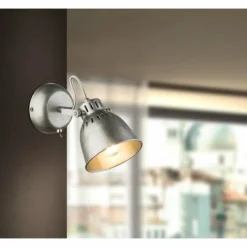 Luminaires Globo Lighting Spots Et Projecteurs|Applique murale Globo Hernan Gris, Argenté, 1 lumière
