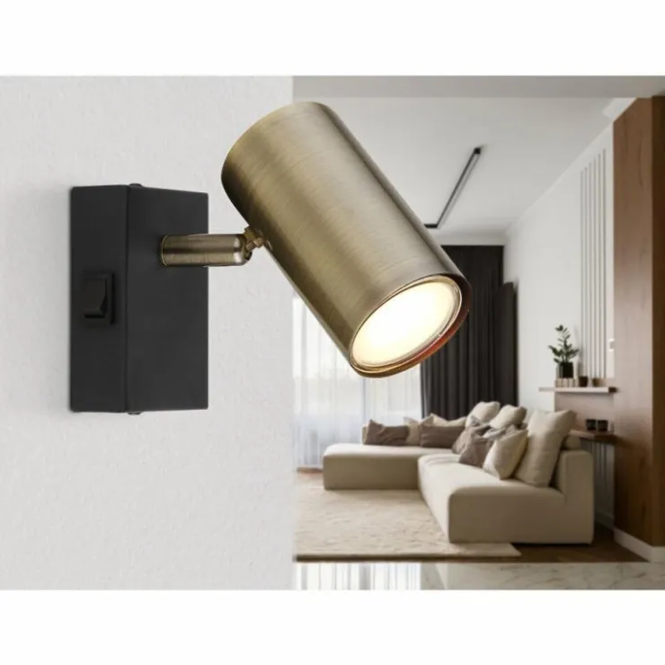 Luminaires Globo Lighting Spots Et Projecteurs|Applique murale Globo ROBBY Noir, 1 lumière
