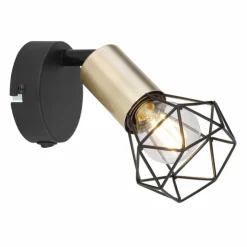 Luminaires Globo Lighting Appliques|Applique murale Globo XARA Vieux laiton, Noir, 1 lumière