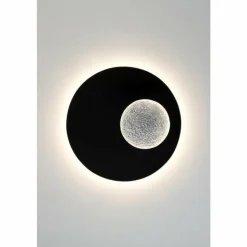 Luminaires Holländer Appliques|Applique murale Holländer LUNA RUND GROSS LED Brun, Noir, Argenté, 1 lumière