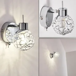 hofstein Appliques|Applique murale Kalipuro Chrome, 1 lumière