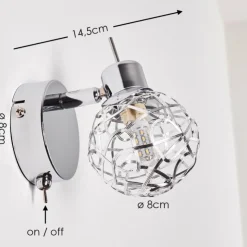 hofstein Appliques|Applique murale Kalipuro Chrome, 1 lumière