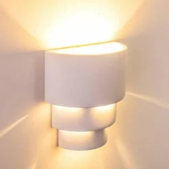 hofstein Appliques|Applique murale Karatschi Blanc, 1 lumière